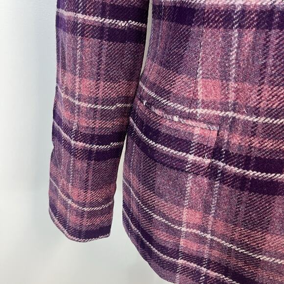 Chadwick's Purple Plaid Wool Blazer Jacket size 10 Pockets Carer Casual Preppy - Picture 6 of 10